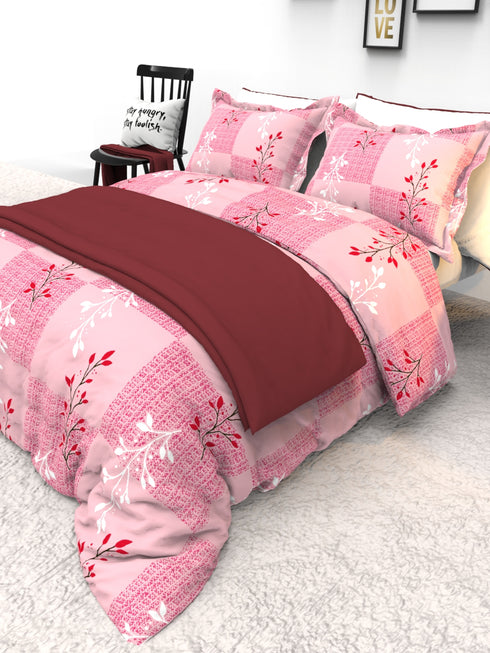 The White Moss Denmark Double bed 100% cotton bedsheet with 2 pillow covers